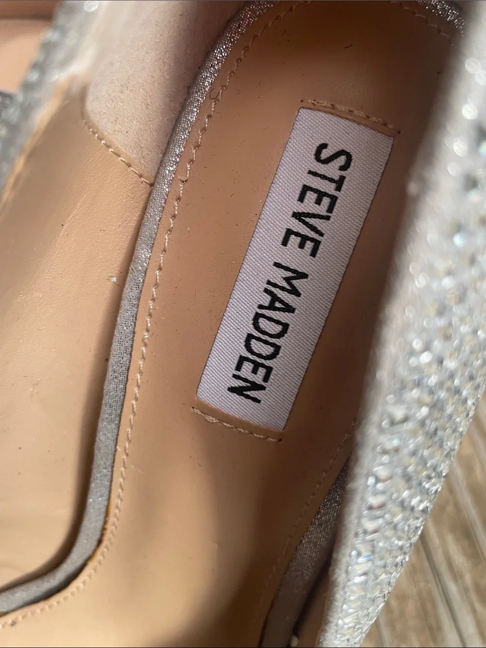 Steve Madden Vive Silver Rhinestone Crystal Pumps Size 10